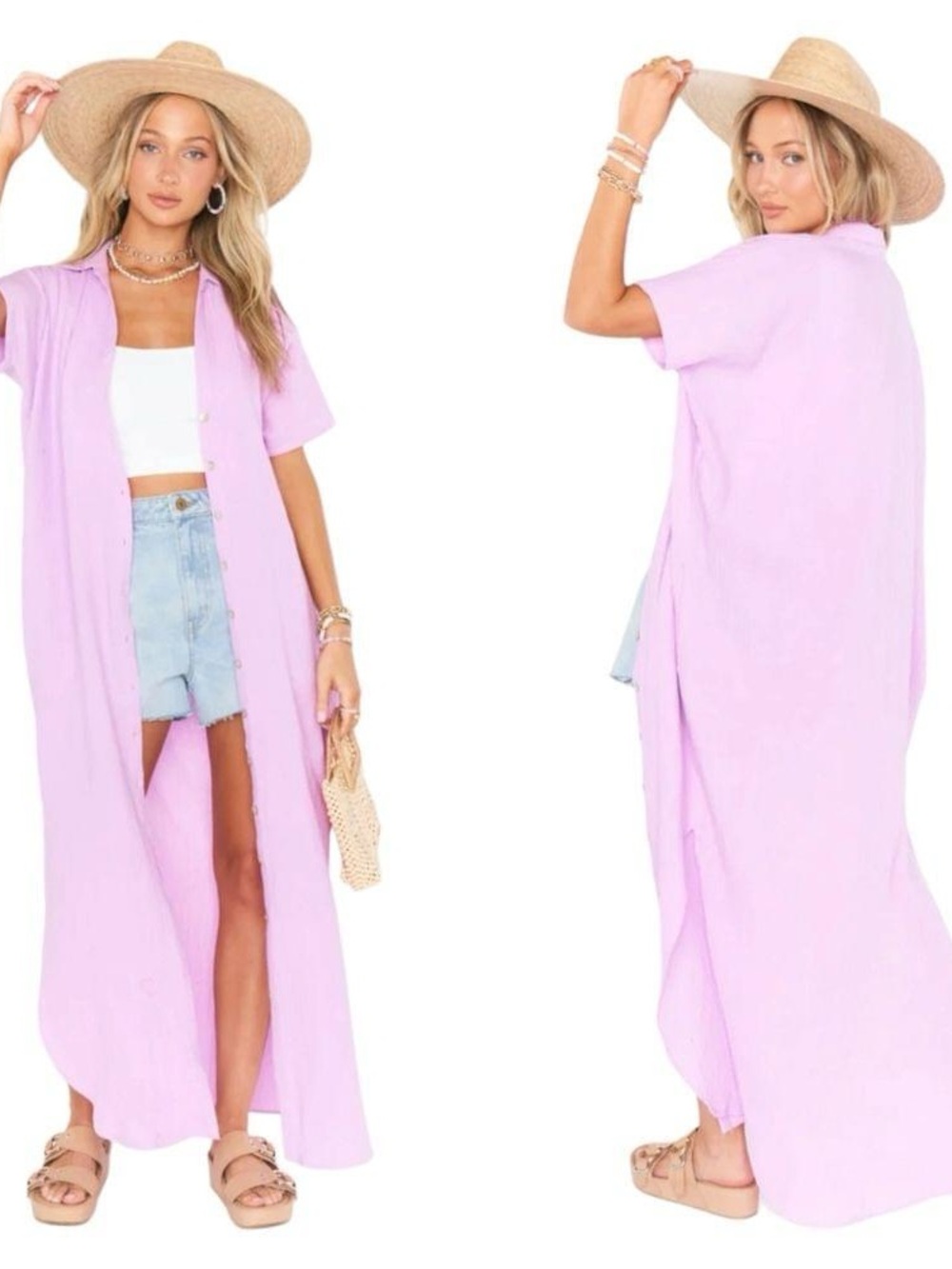 Show Me Your Mumu Boyd Lilac Purple Button Down Maxi Dress
